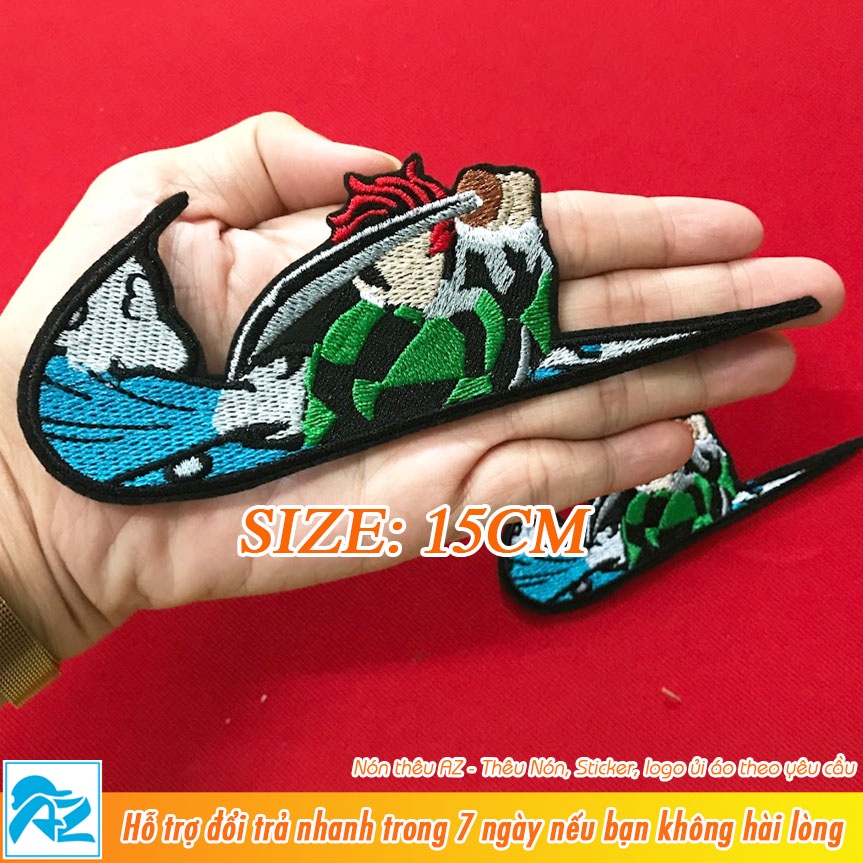 Patch vải ủi thêu hình luffy và tanjiro anime one piece kimetsu no yaiba S484