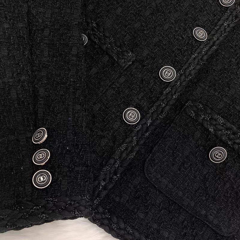 Áo Dạ Tweed Croptop Ngắn Nữ Sang Chảnh Tiểu Thư Khoác Ngoài Có Độn Vai Mùa Thu Đông 2 Lớp Hàn Quốc Chali AD005