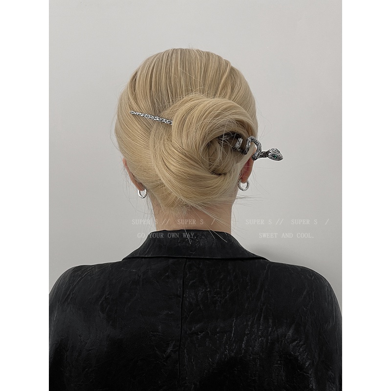 Kẹp Tóc Kim Loại Hình Rắn Đơn Giản Chất Lượng Cao Cho Nữ