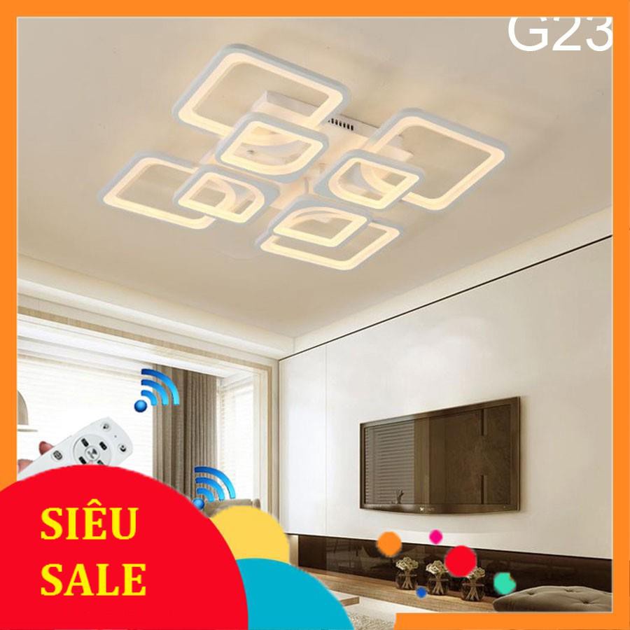 Đèn mâm ốp trần vuông 5-8 cánh điều khiển từ xa 3 chế độ ánh sáng,trang trí phòng khách,bếp,ngủ,BH 12 tháng