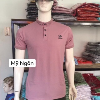 Áo thun có cổ màu Hồng tím Nam Nữ Bigsize