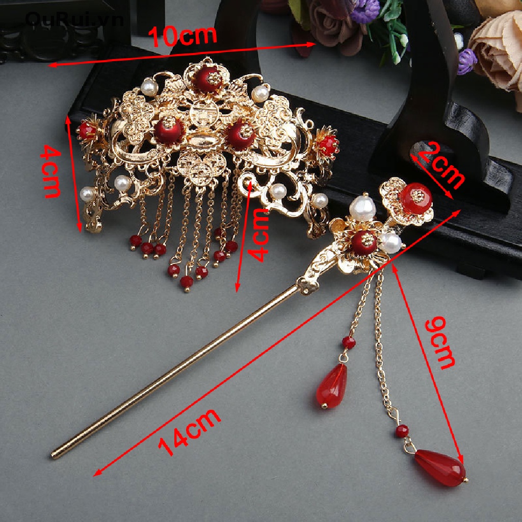 Bộ 2 Trâm Cài Tóc Dáng Dài Phong Cách Trung Hoa Cho Nữ