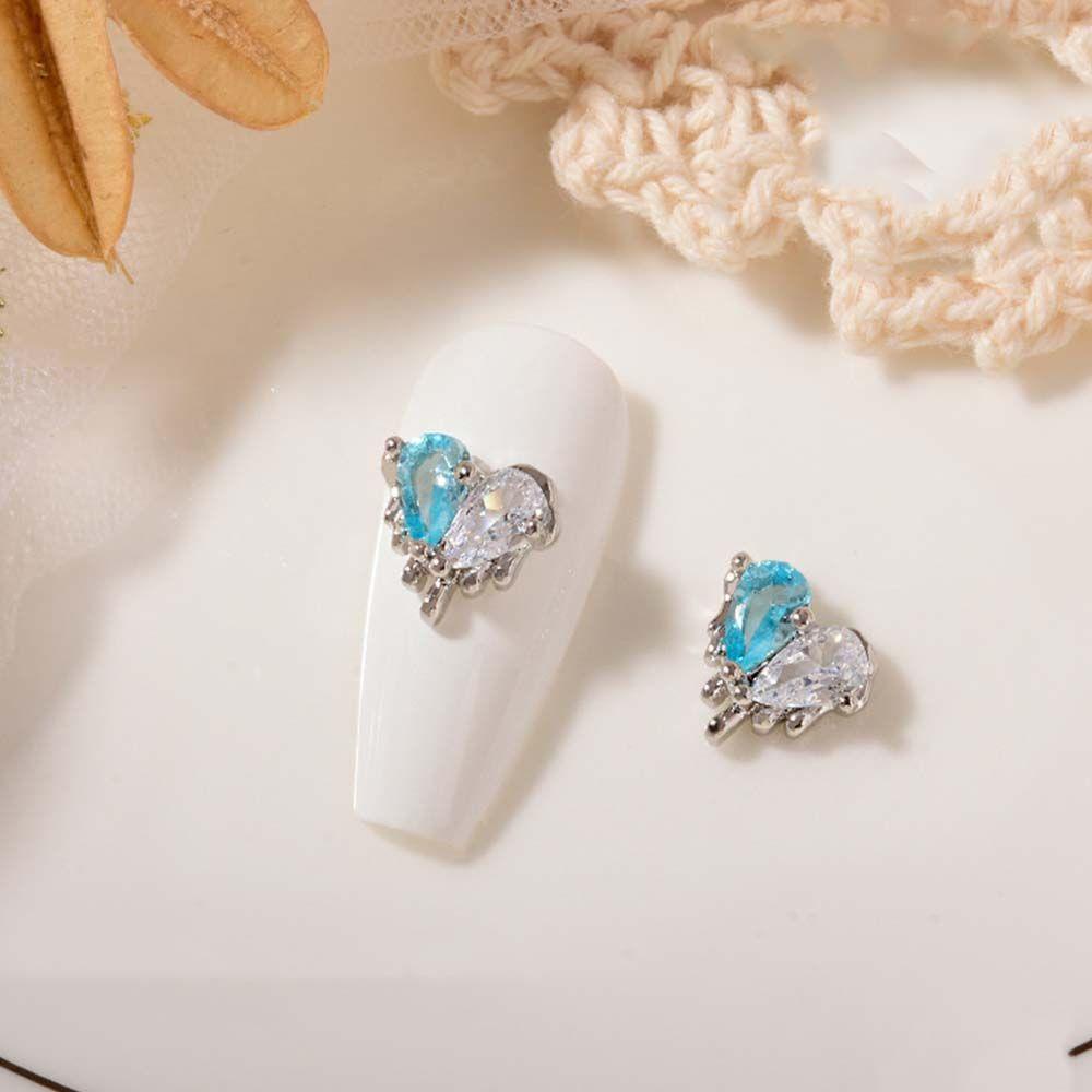 JARRED Phụ Kiện Đá Đính Trang Trí Móng Tay Hai Màu Họa Tiết Trái Tim Thời Trang DIY