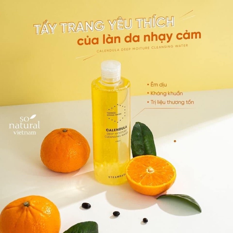 Tẩy Trang Hoa Cúc La Mã Calendula STEAMBASE Deep Moistura Cleasing Water