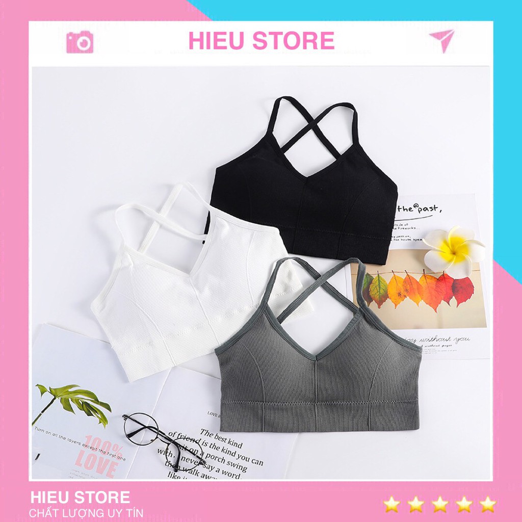 Áo Lót nữ Chéo Lưng Quyến Rũ, Áo Bra Cotton Mút Đệm Mỏng Thoải Mái Hieu Store24h - 8062