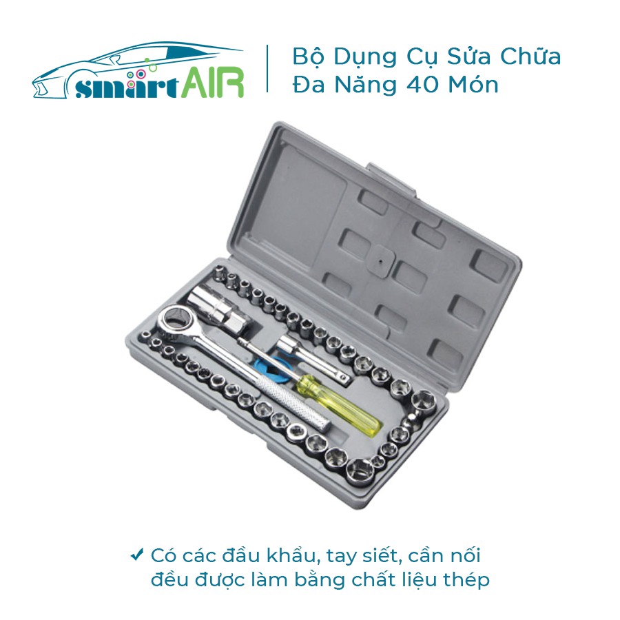 Bộ dụng cụ sửa chữa 40 món đa năng cho xe ô tô, xe máy
