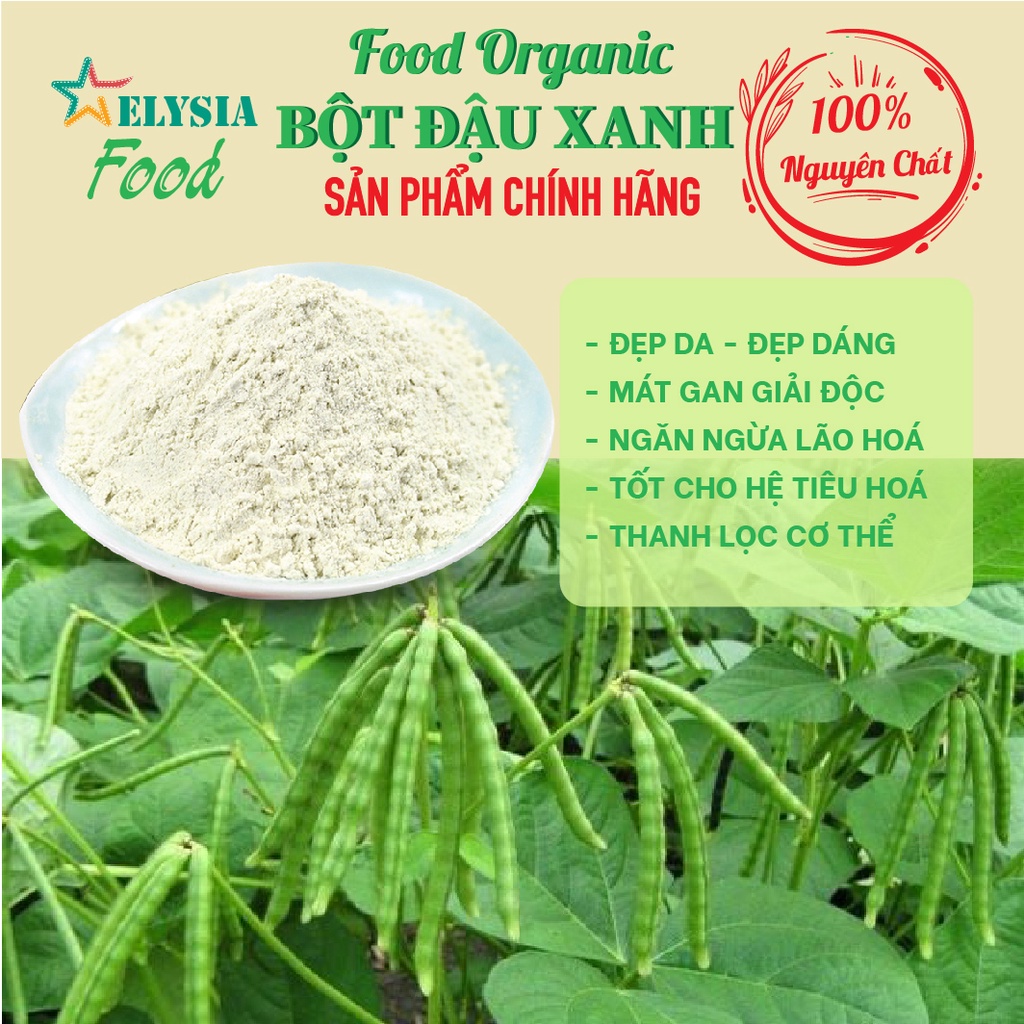 Bột Đậu Xanh Nguyên Chất Organic- Hàng Cao Cấp - Sạch, Ngon, Dinh dưỡng 10g, 50g