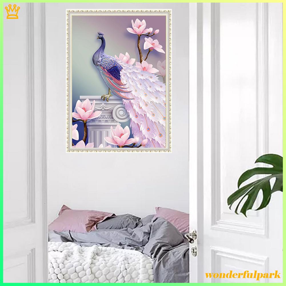 New ❋ Magnolia Peacock 5D Diamond Painting Embroidery DIY Cross Stitch Home Decor ❣