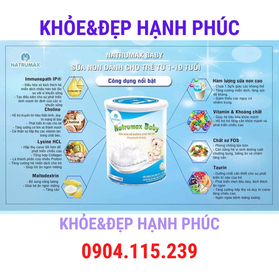 Sữa non natrumax baby – 800 gr/hộp