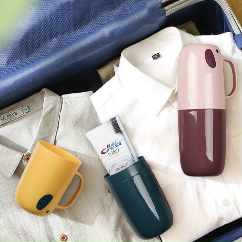 Cốc Đựng Bàn Chải Đánh Răng Có Nắp Đậy mang đi du lịch- Cốc an toàn vệ sinh hình chú voi dễ thương