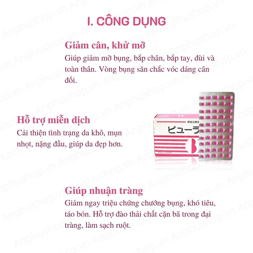 Detox Kokando Byurakku giảm cân, giảm mỡ, táo bón 1 vỉ 50 viên - Sản phẩm chính hãng Nhật Bản