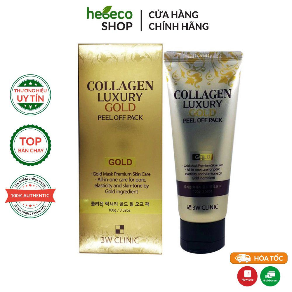 Mặt Nạ Vàng 24K Nâng Cơ, Trẻ Hóa Da 3W CLinic Collagen Luxury Gold 100g - Hàn Quốc Chính Hãng