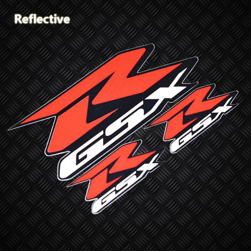 Bộ 3 Miếng Dán Phản Quang Trang Trí Xe Mô Tô suzuki gsxr 600 750 1000 k1 k2 k3 k4 k5 k6 k7 k8 h1