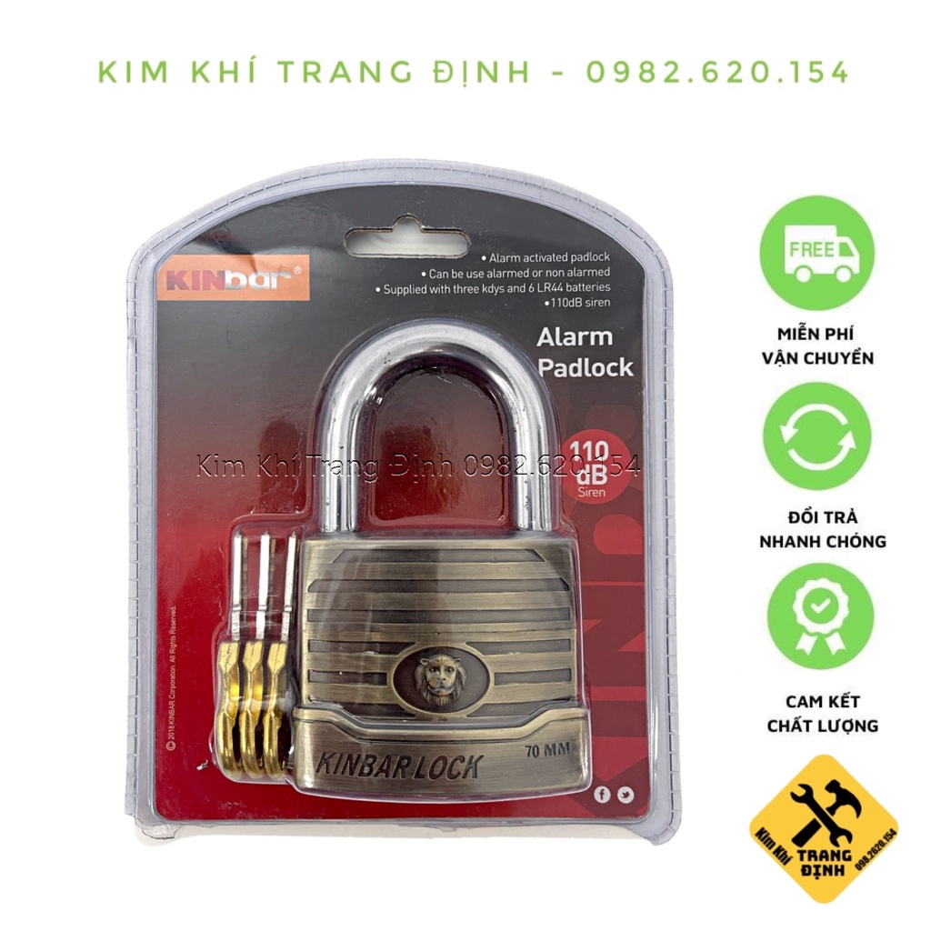 Khoá Hú Báo Động Chống Trộm Chống Cắt Càng Liền Kinbar K05