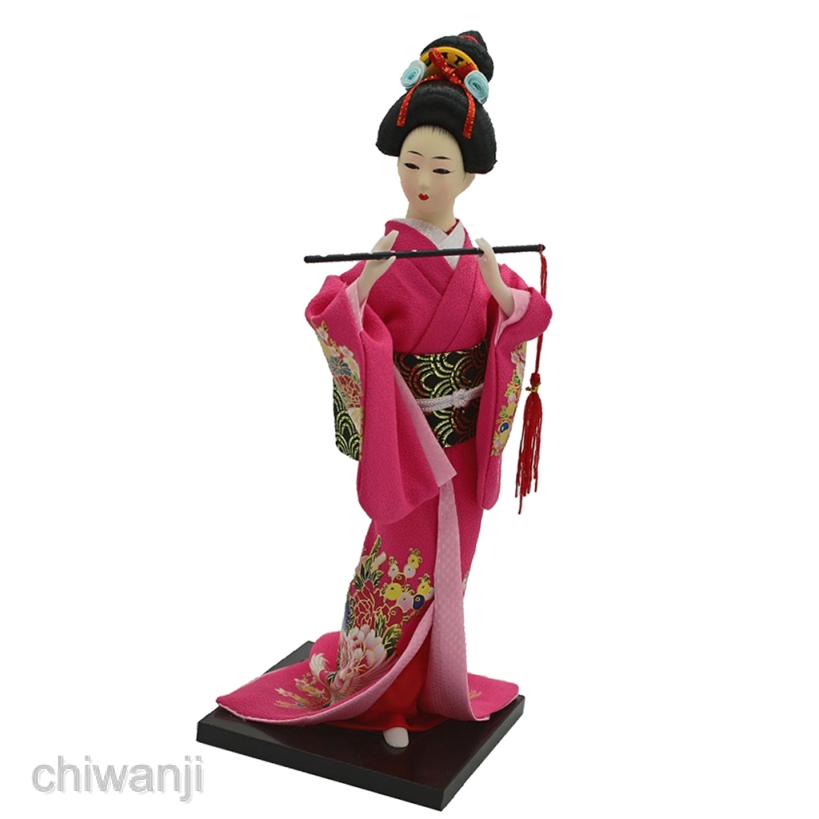 Búp bê Geisha phong cách Nhật Bản 12inch mặc kimono độc đáo