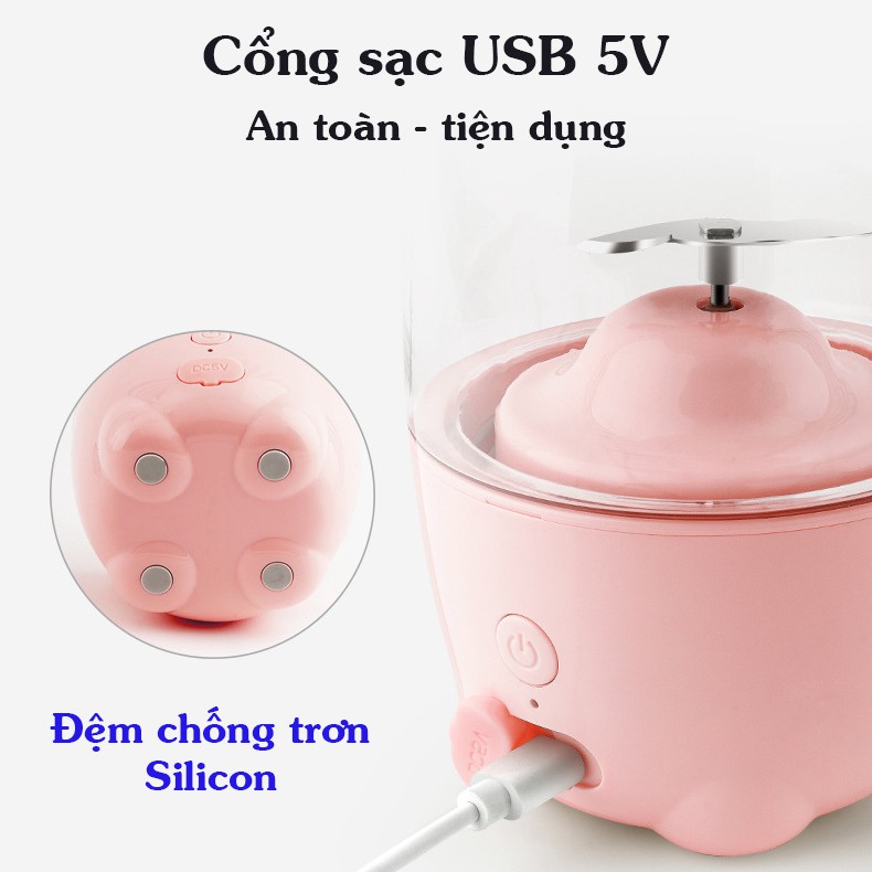 Máy xay sinh tố mini cầm tay sạc pin - tích điện - đa năng -1500mAh BILIFE - BH 3T