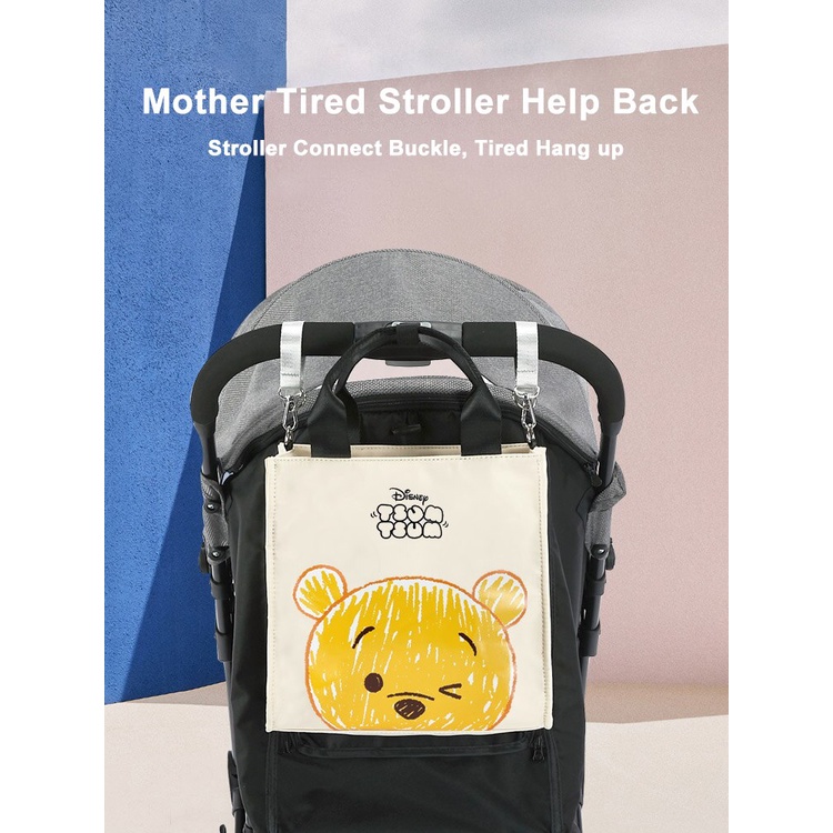 Túi đựng đồ dùng cỡ lớn có móc treo xe đẩy em bé in hình chuột Mickey