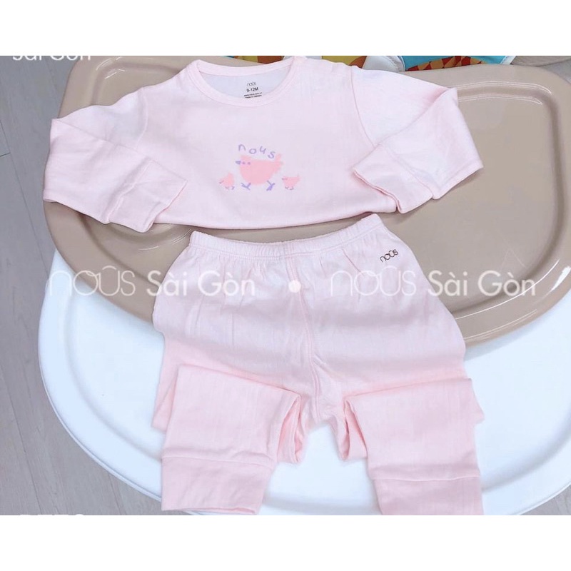 Bộ cài vai dài tay petit hoạ tiết cho bé Nous