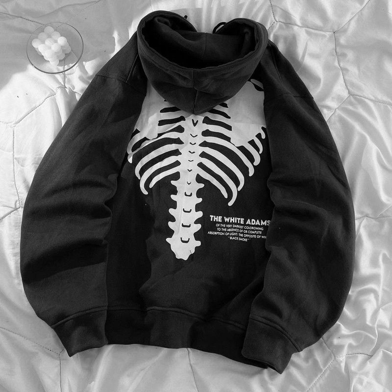 [chính hãng ] Áo Hoodie Form Rộng Nam Nữ Xanh Đen THE WHITE PQK