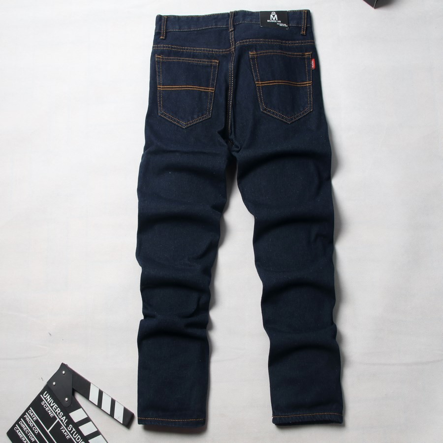 Quần jean nam xanh đen ống suông vải dày TS61 Tronshop | BigBuy360 - bigbuy360.vn