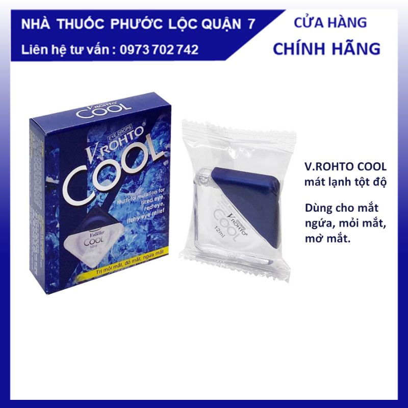 V Rohto Cool / Nhỏ Mắt V Rohto Xanh giảm ngứa mắt đỏ mắt