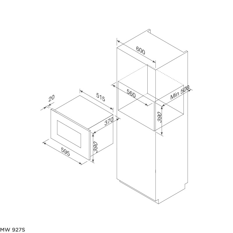 Lò vi sóng âm tủ MW 927S , 4 chức năng , dung Tích 27 Lít ( Xuất sứ P.R.C - Bảo hành 36 tháng )