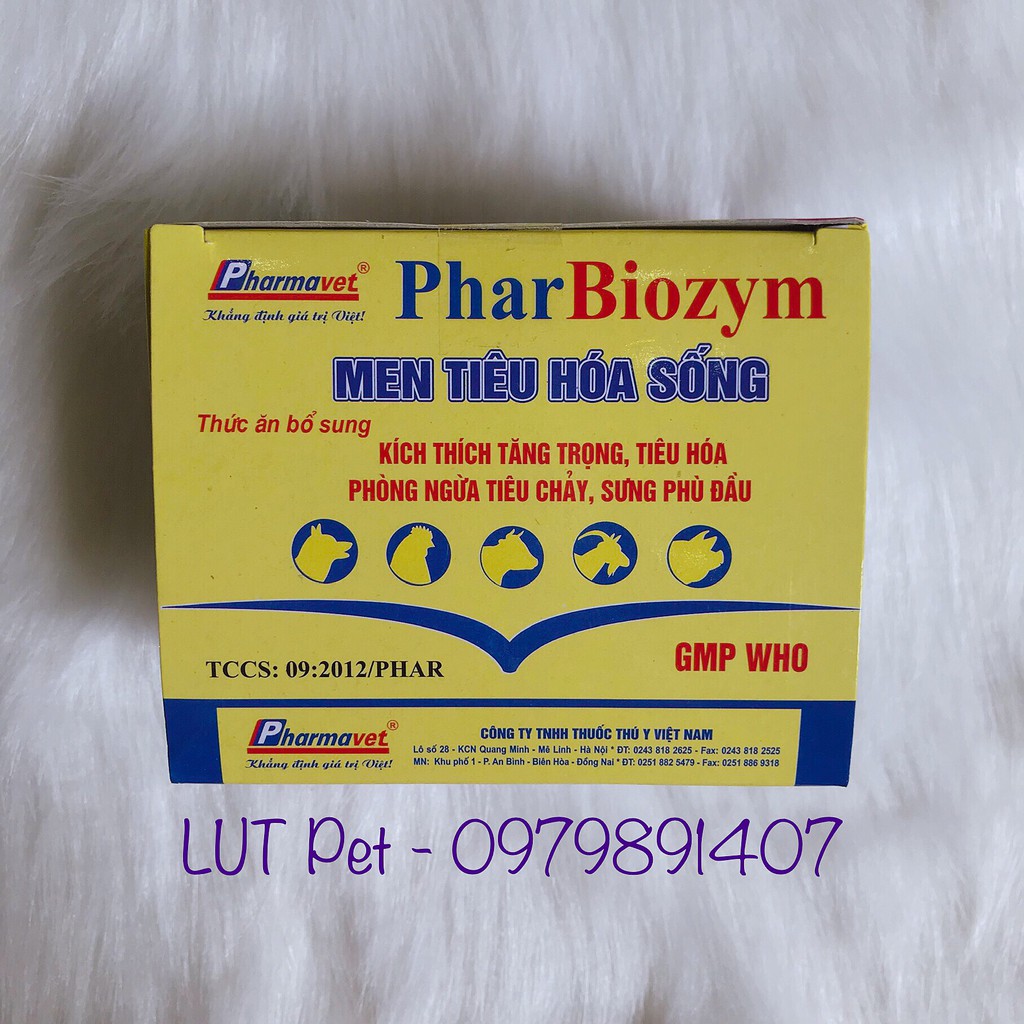 Men tiêu hóa chó mèo Pharbiozym - gia súc - gia cầm - LUTPET