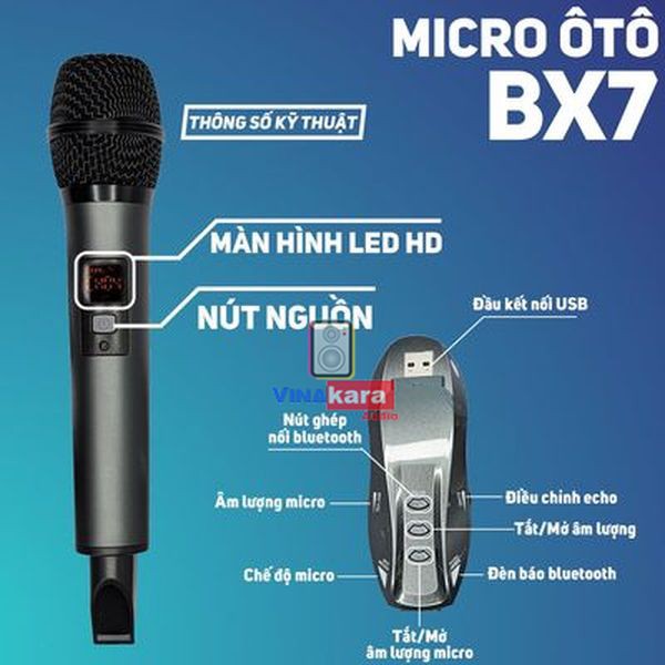 MICRO ĐA NĂNG Ô TÔ BX7 - DÀN ÂM THANH THU NHỎ XE HƠI - CÓ BLUETOOTH