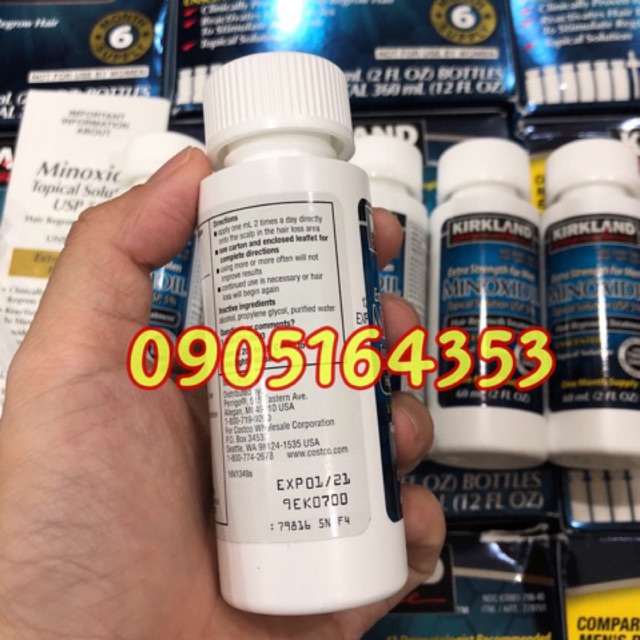 Minoxidil 5% Kirkland Hỗ Trợ Mọc Râu Tóc Chai 60ml