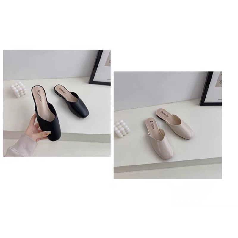 giày sục da trơn basic