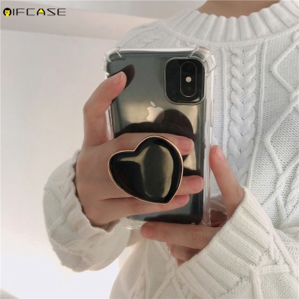Samsung Galaxy S21 S21+ S20 Ultra FE S20+ Note 20 10 10+ Plus Ultra A50 A50S A30S Phone Case Love Heart Holder Stand  Transparent Clear Simple Soft Casing Cases Case Cover