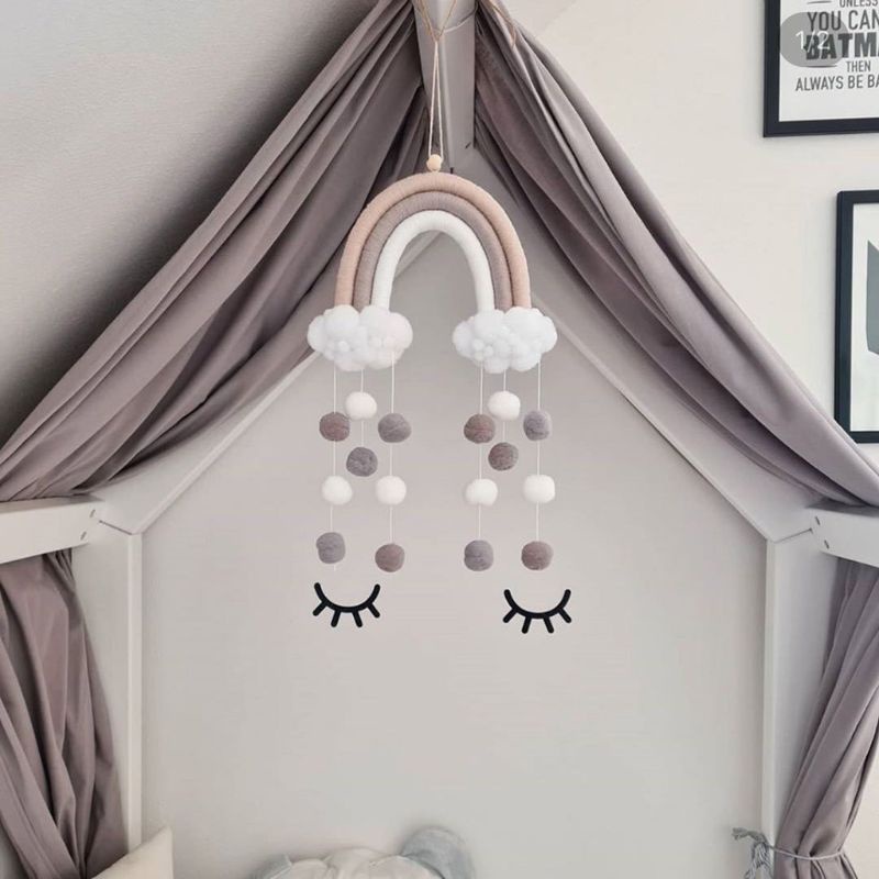 Thảm Dệt Cầu Vồng Thủ Công Treo Tường Trang Trí Phòng Bé