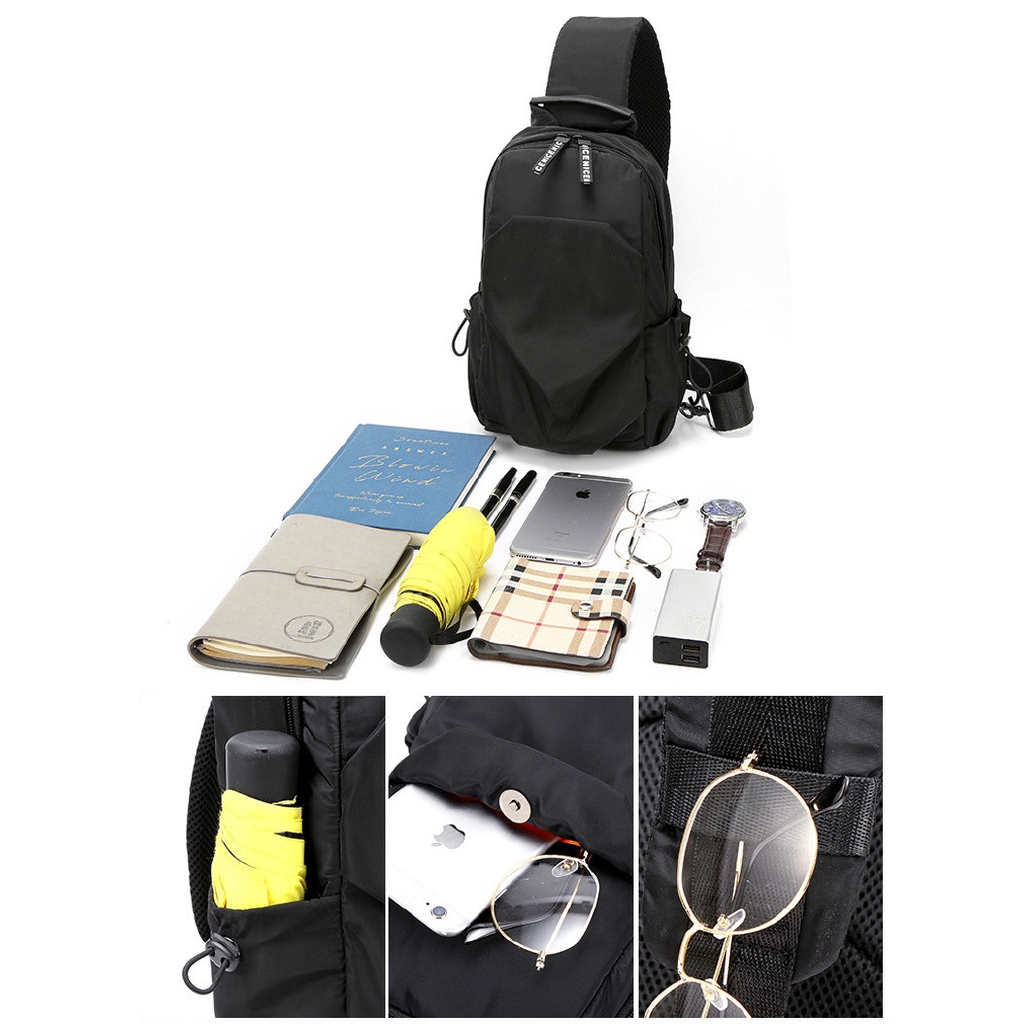 Túi đeo chéo chống trộm với dây cắm USB