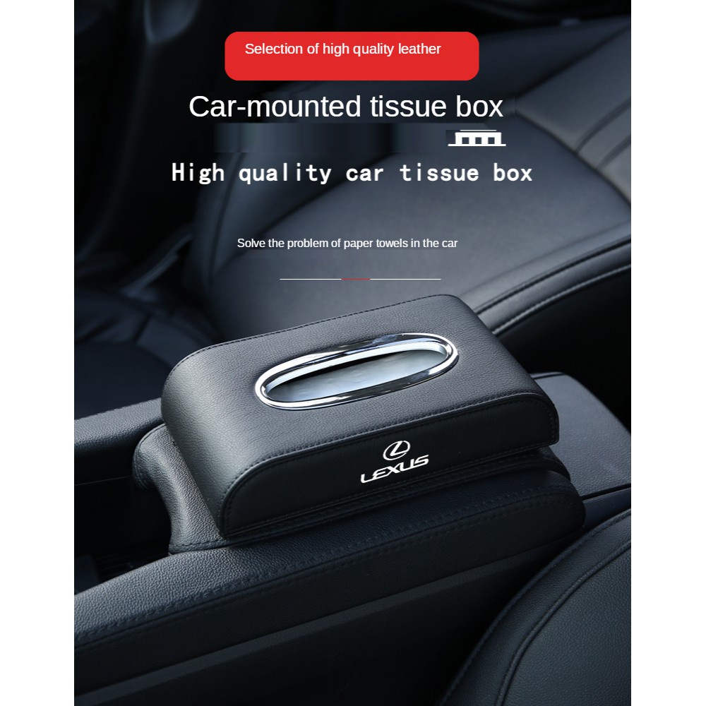 Hộp Đựng Khăn Giấy Bằng Da Cao Cấp Cho Xe Hơi IS250/ CT200h ES250 GS250 IS250 LX570 LX450d NX200t RC200t/ rx300/ rx330/ rx350