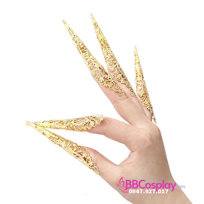 Móng tay giả cổ trang - hộ giáp - móng tay vàng - 12393
