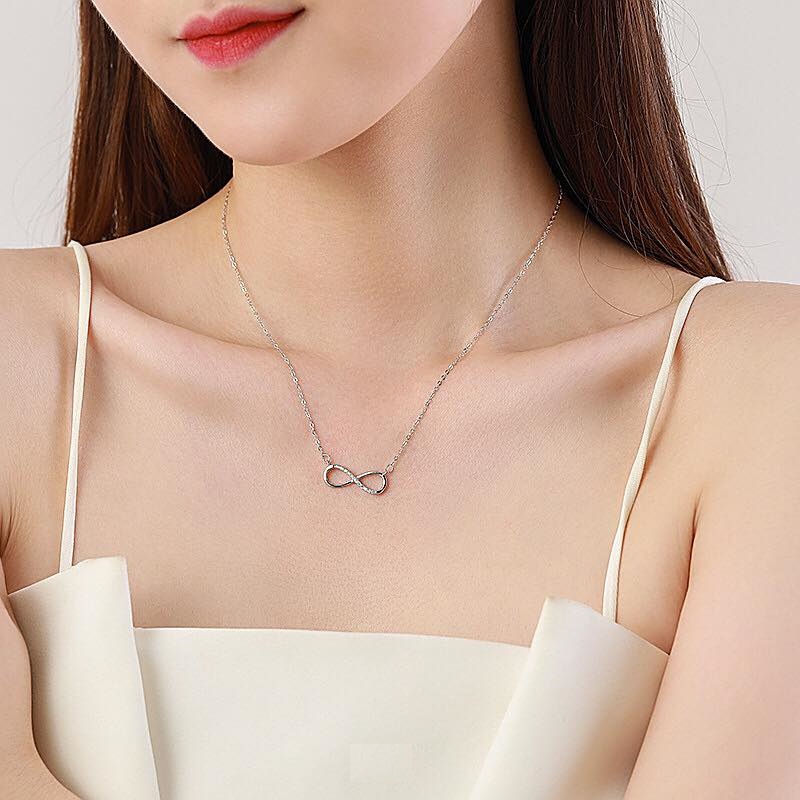 Dây chuyền nữ vô cực bạc ta - Thanh bạc