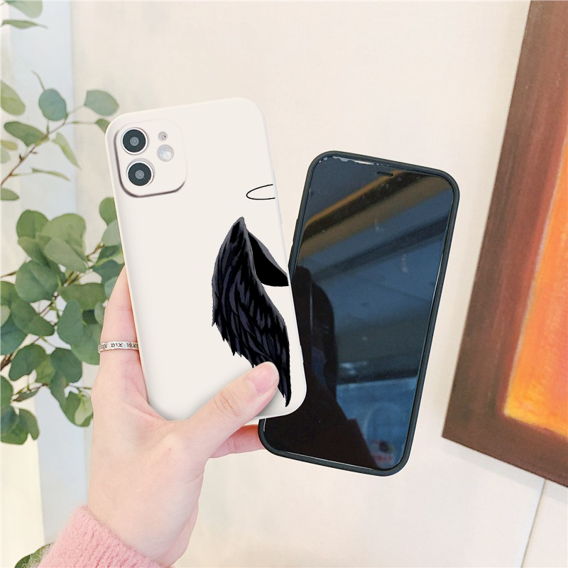 Ốp iphone - Ốp lưng iphone cạnh vuông Đôi cánh thiên thần dành cho ip 6 đến 14promax - ng128