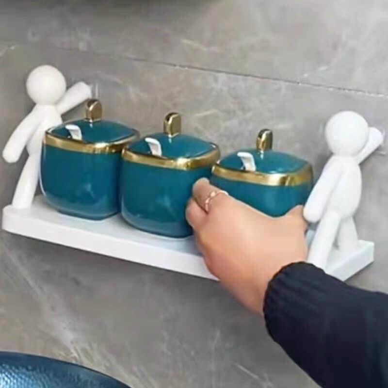 Kệ nhà tắm nhà bếp dán tường siêu dính trong nhà tắm, nhà bếp tiện dụng