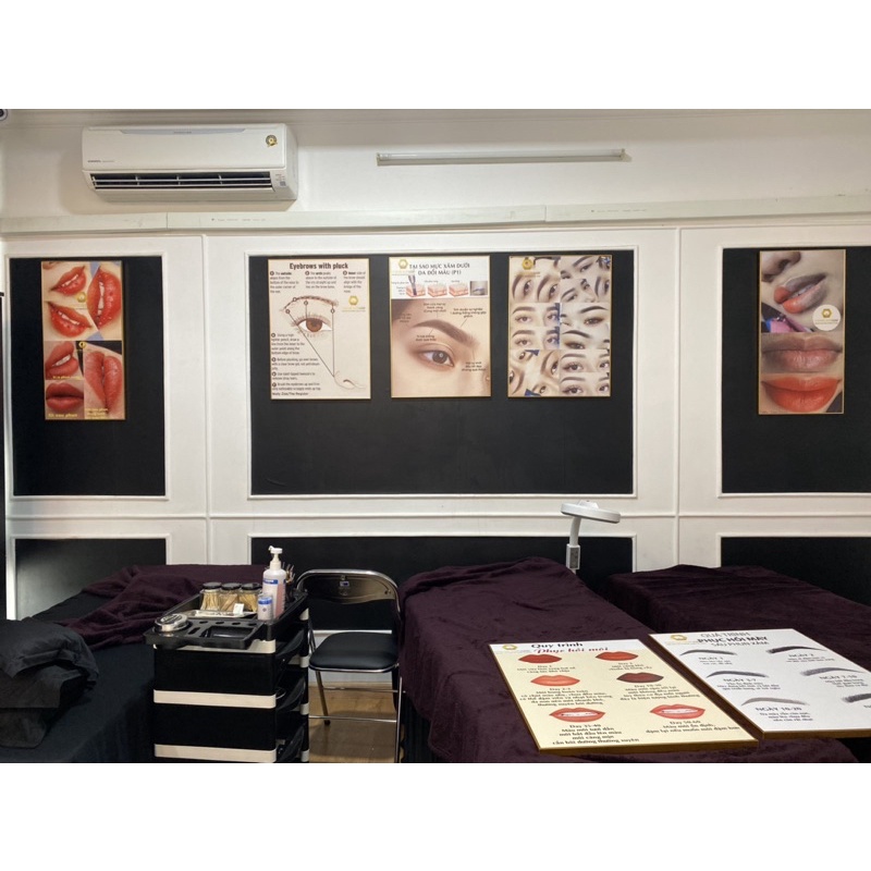 KHUNG TRANH QUY TRÌNH PHỤC HỒI MÀY MÔI ĐẸP TRANG TRÍ CHO TIỆM PHUN XĂM- SPA