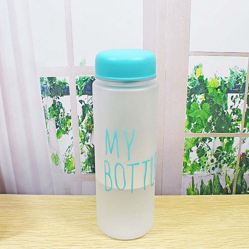 MOLAMGO  Korea My Bottle Portable Plastic Cup Frosted Water Bottle with Cover Large Capacity Leakproof Plastic Cup 500ML