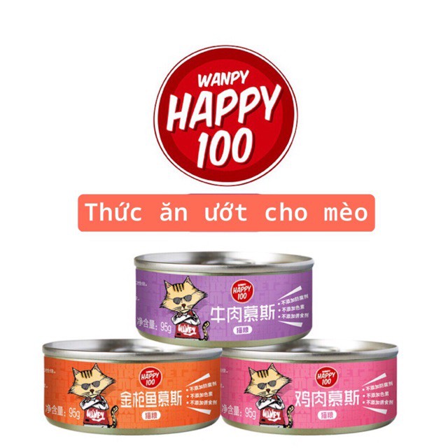 Pate Wanpy Happy 100 dạng lon cho mèo