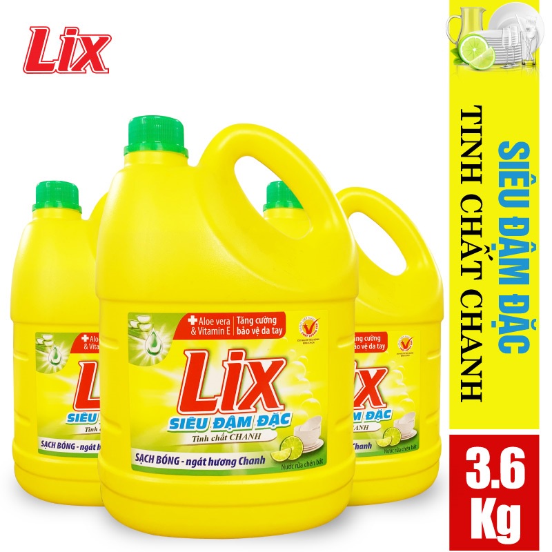 Nước rửa chén LIX siêu đậm đặc hương chanh 3.6kg NC360