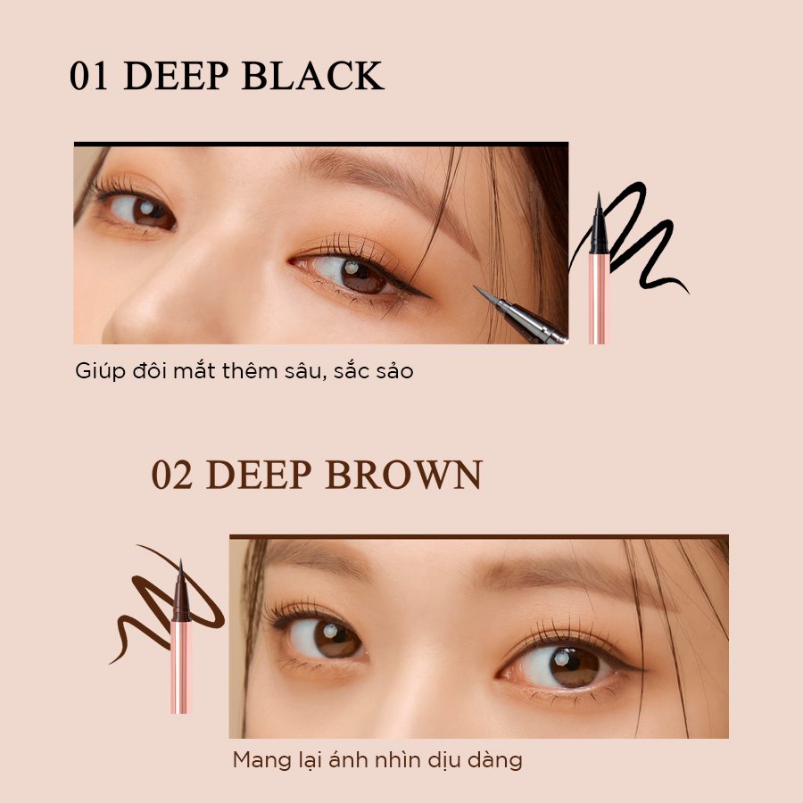 Kẻ Mắt Nước Black Rouge Power Proof Pen Liner 2 Màu Đen Nâu [ Bebeauskinshop ]