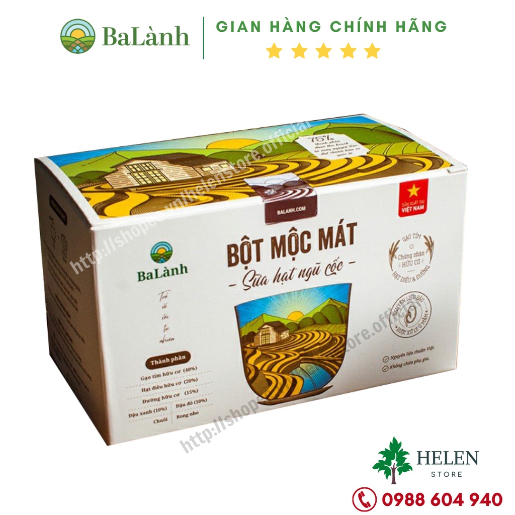 Bột sữa hạt MỘC MÁT BA LÀNH 500g (Ngũ cốc/Mạch nha/Vàng Thơm/Rau/Cacao/Không đường)