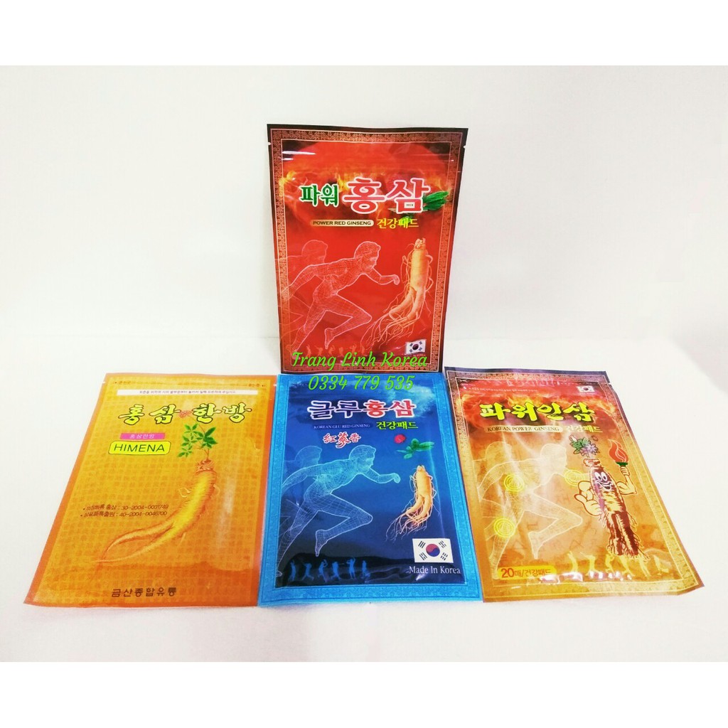 Cao Dán Hồng Sâm Chính Hãng Hàn Quốc, Túi 20 miếng