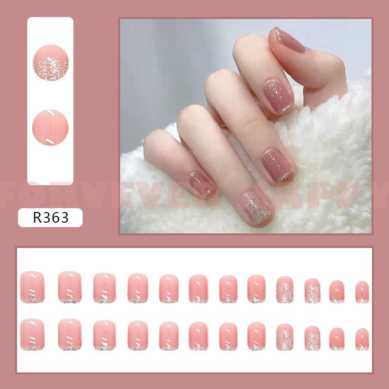 Set 24 Móng Tay Giả Trang Trí Xinh Xắn Làm Đẹp Cho Nữ