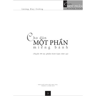 Cho Dân Một Phần Miếng Bánh