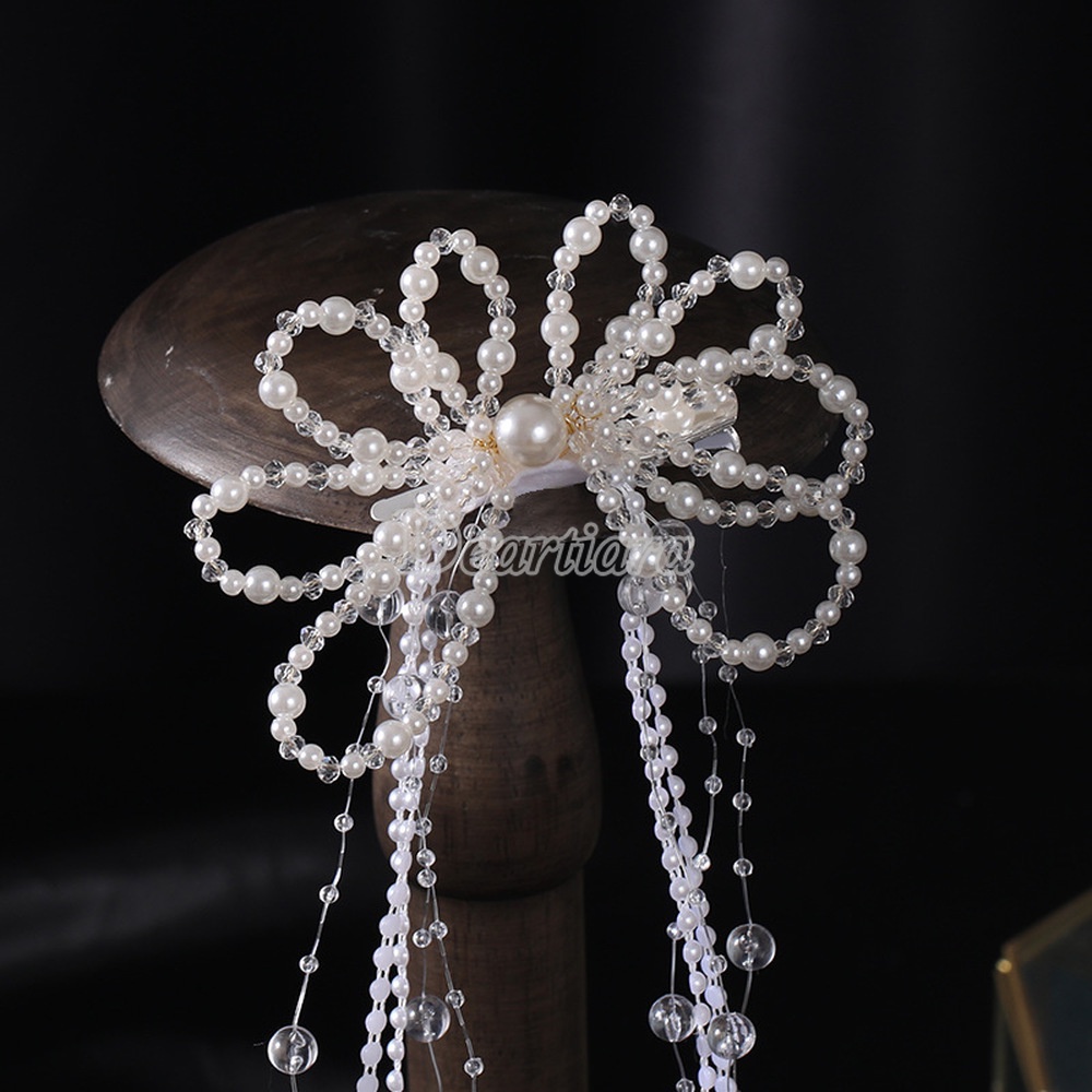 Trâm Cài Tóc Hoa Đính Ngọc Trai Thiết Kế Thời Trang Cho Cô Dâu