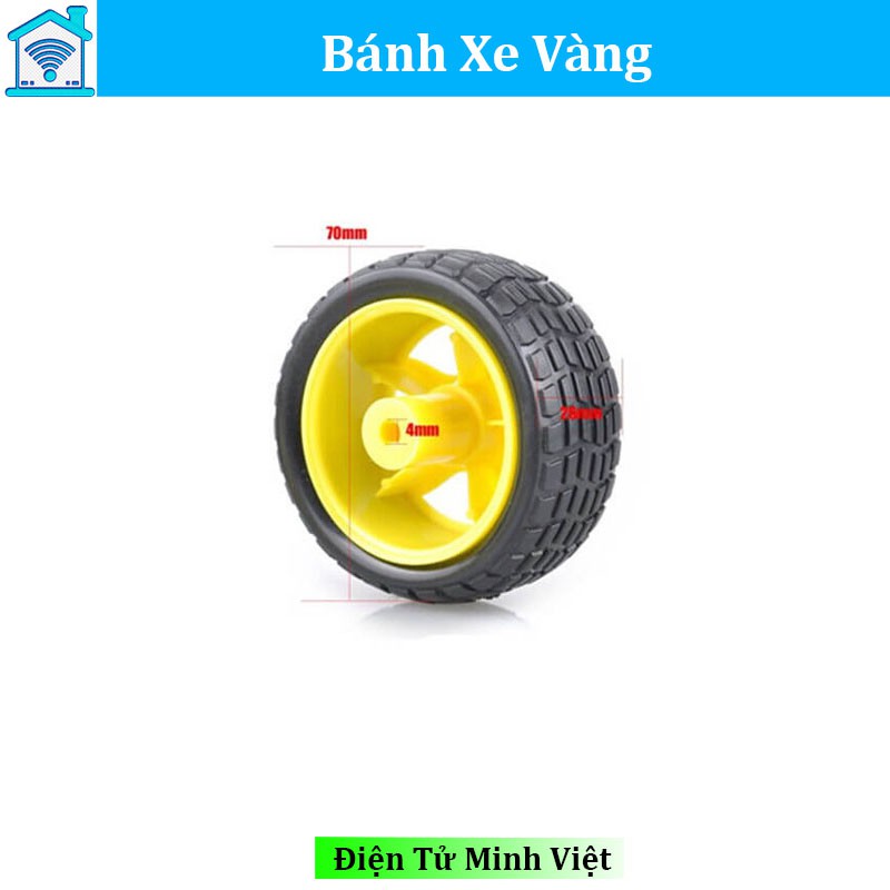 Bánh Xe Cao Su Giảm Tốc 65mm Bánh Xe Vàng