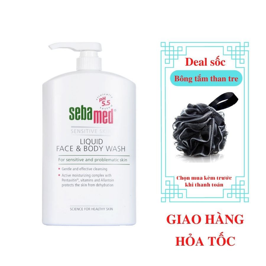 Sữa rửa mặt và tắm toàn thân Sebamed pH5.5 Liquid Face Body Wash 300ml - cho da nhạy cảm, chàm